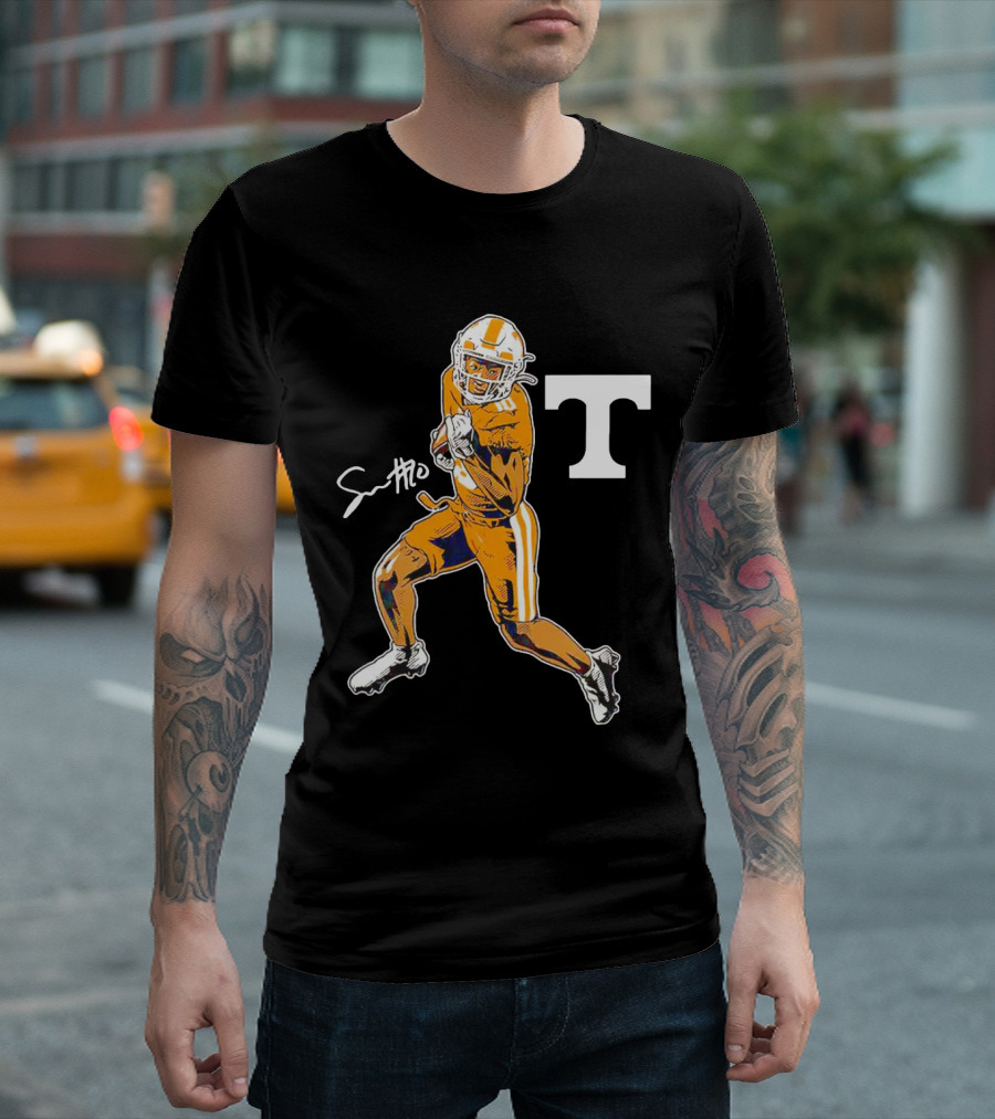 Squirrel White Tennessee Volunteers Football Superstar Pose T-Shirt