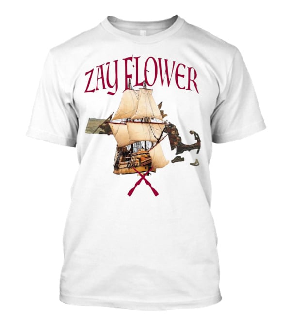 Zay Flower Sailing Ship With Crossed Oars T-Shirt