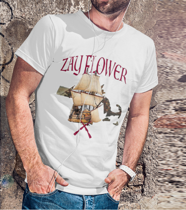 Zay Flower Sailing Ship With Crossed Oars T-Shirt