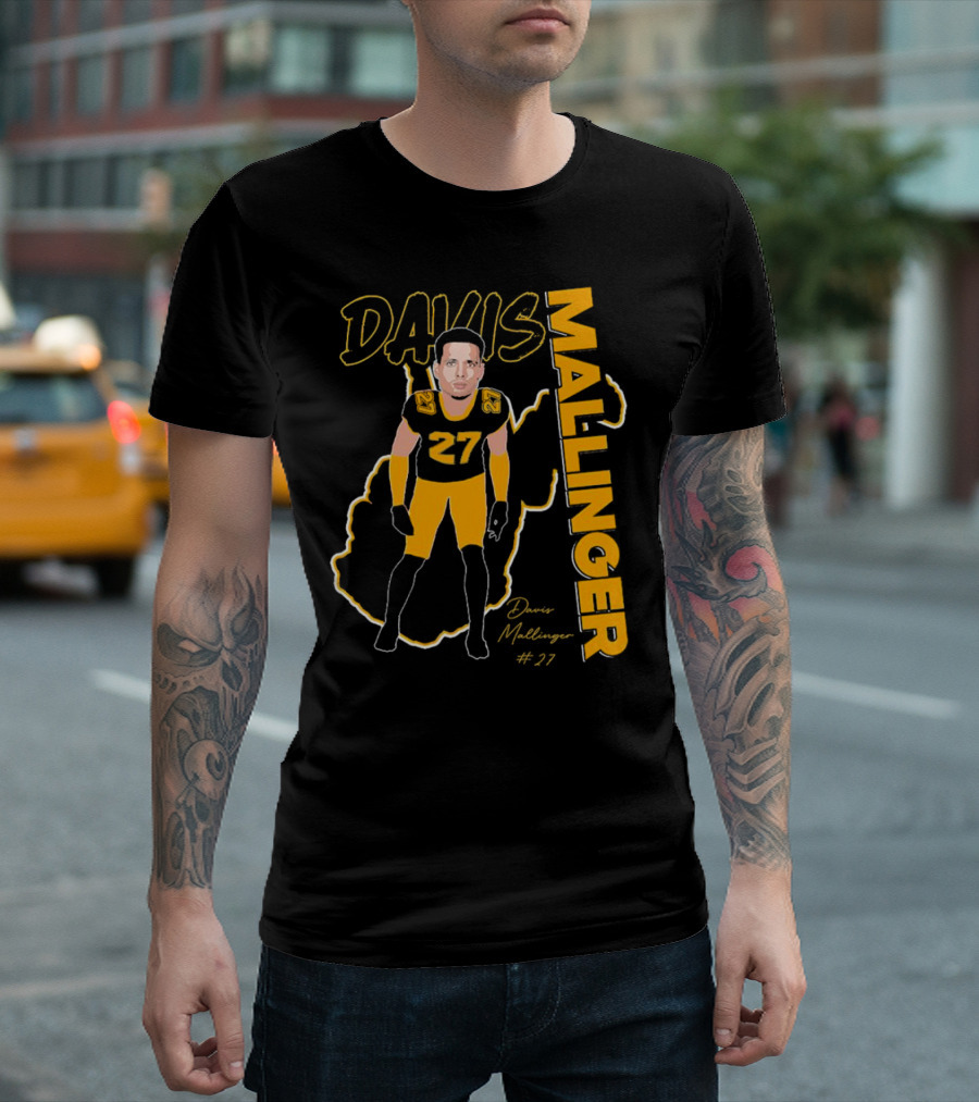 Davis Mallinger West Virginia #27 Football Signature T-Shirt