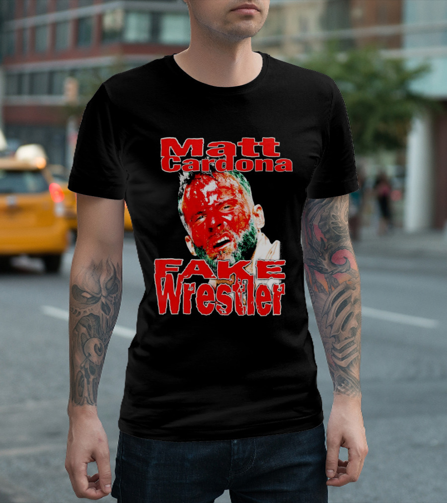 Matt Cardona Bloodied Face Fake Wrestler T-Shirt