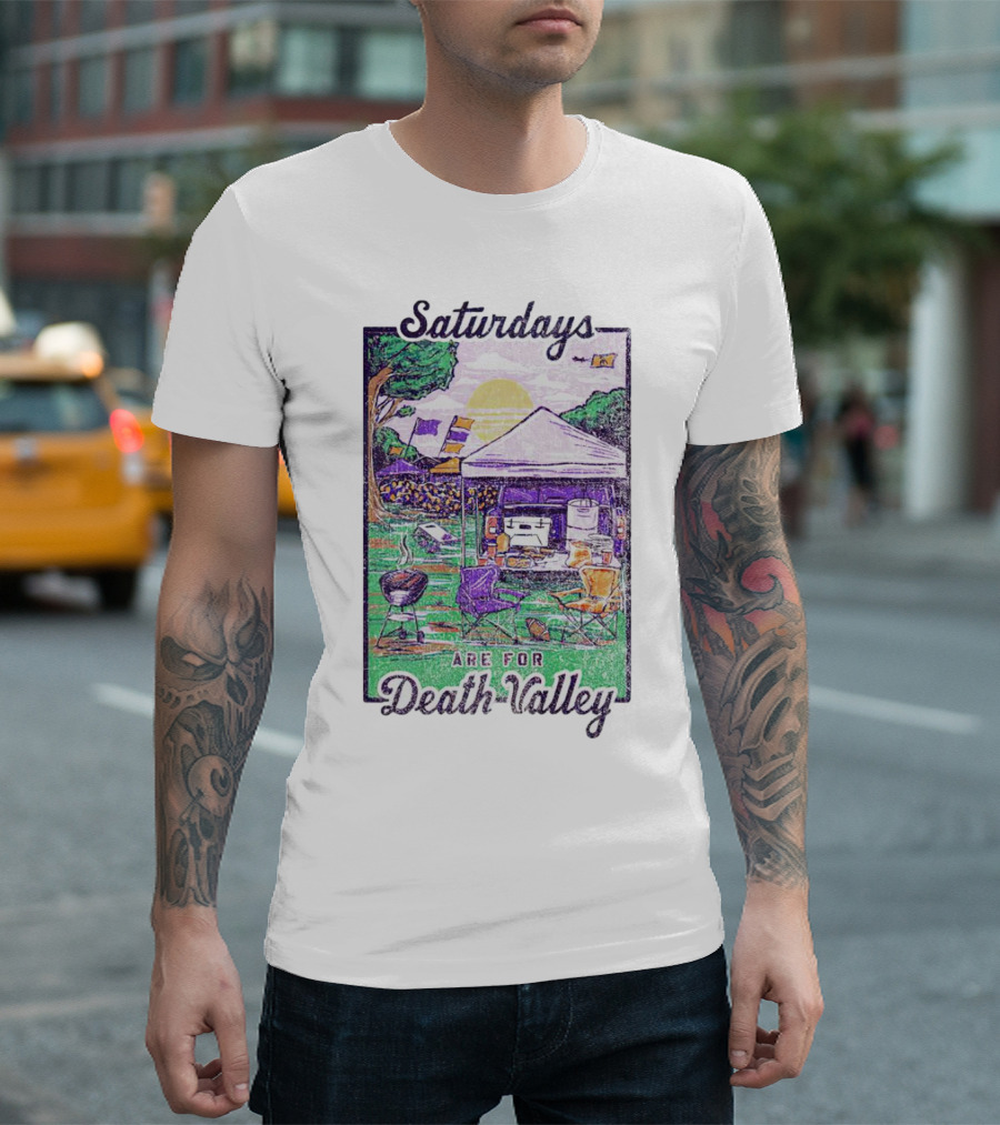 Tailgate Saturdays Are for Death Valley with Tents and Flags T-Shirt