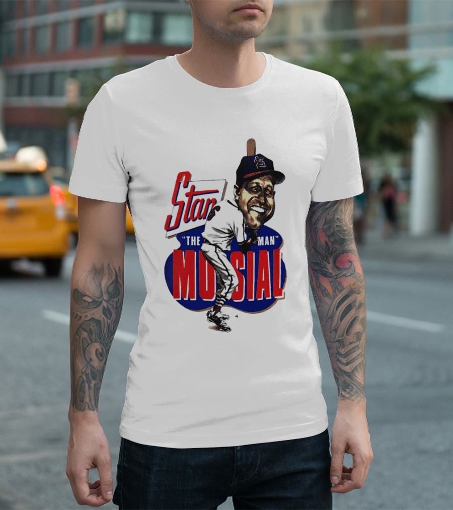 Stan Musial The Man St. Louis Cardinals Caricature T-Shirt