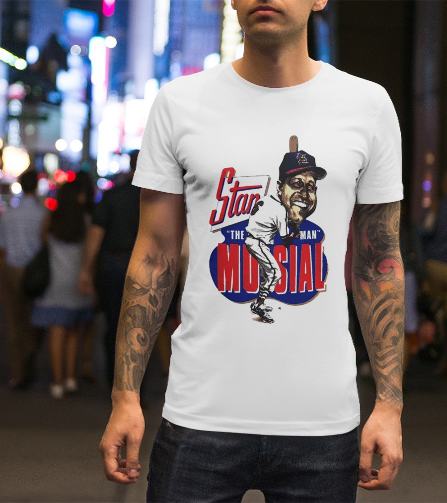 Stan Musial The Man St. Louis Cardinals Caricature T-Shirt