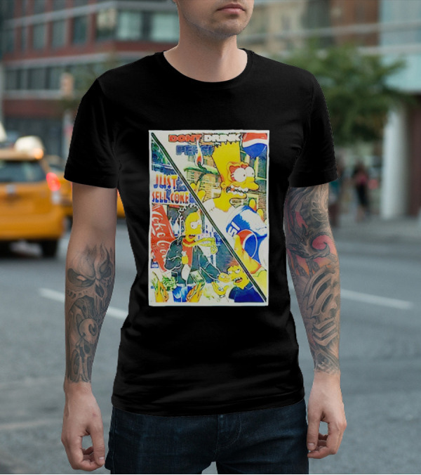 Bart Simpson Pepsi And Coke Parody Comic Panel T-Shirt