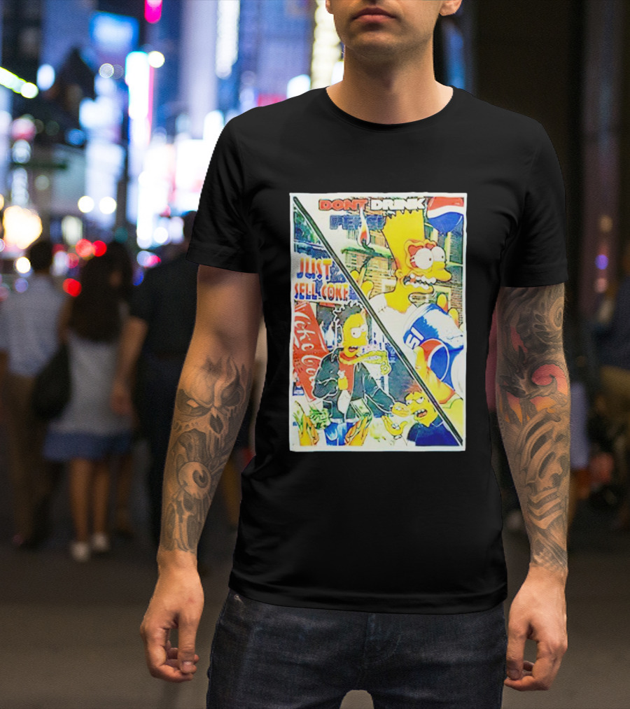 Bart Simpson Pepsi And Coke Parody Comic Panel T-Shirt