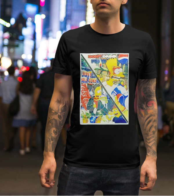 Bart Simpson Pepsi And Coke Parody Comic Panel T-Shirt