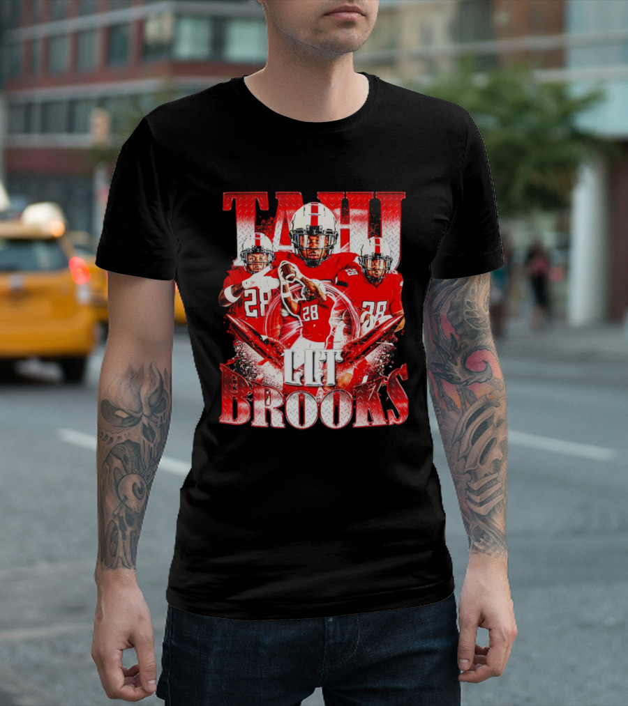 Tahj Brooks LLT Texas Tech Red Raiders Football Vintage Player Number 28 T-Shirt