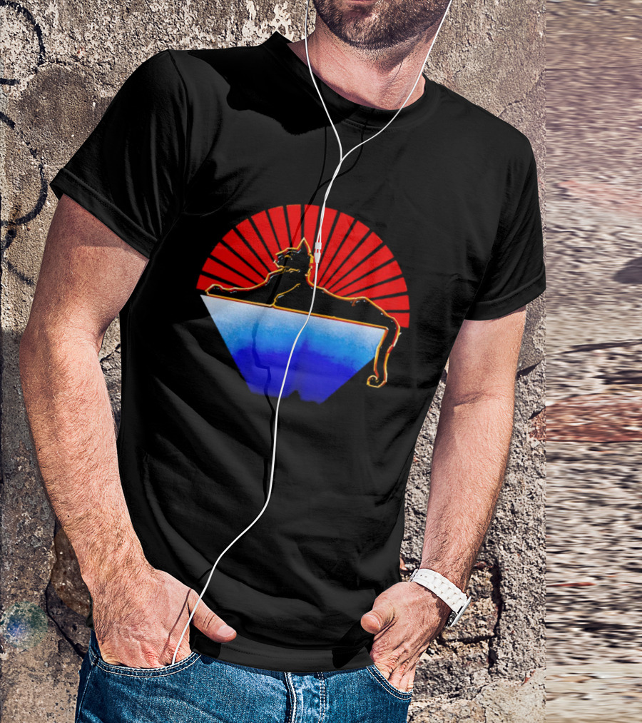 Cats Under The Stars Sphinx With Rising Sun And Tricolor Pyramid T-Shirt