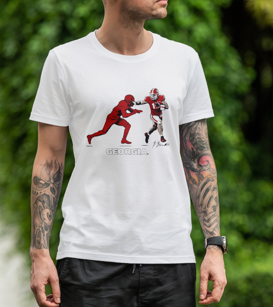 Georgia Football Brock Bowers Signature T-Shirt