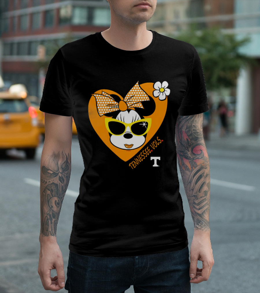 Minnie Mouse Tennessee Vols Heart and Sunglasses Fan T-Shirt
