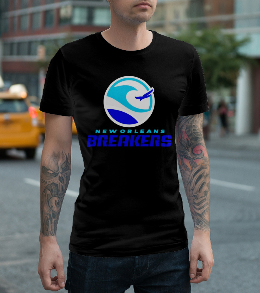 New Orleans Breakers Authentic Sideline Wave Logo Sportswear T-Shirt