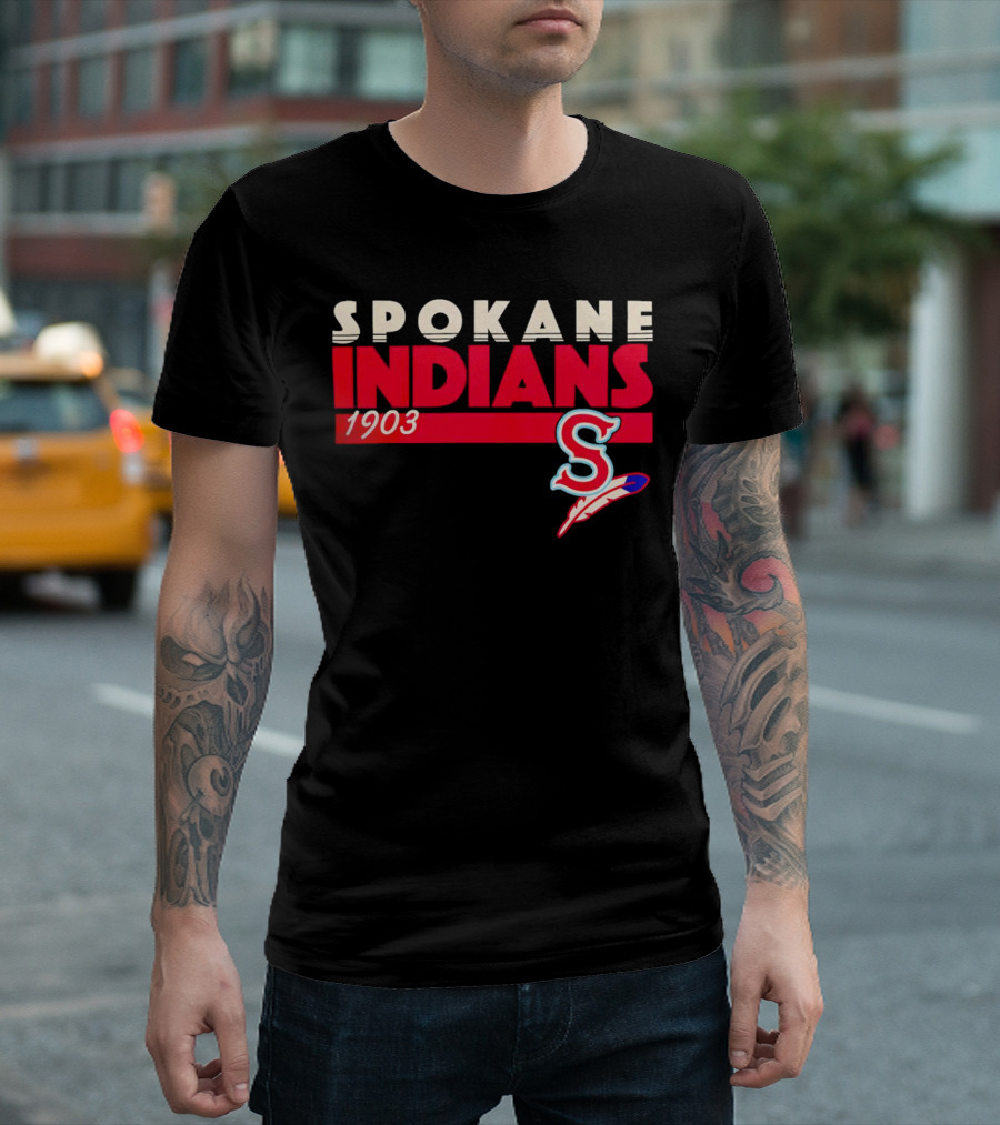 Spokane Indians 1903 S Logo Denim Pigment Dyed T-Shirt