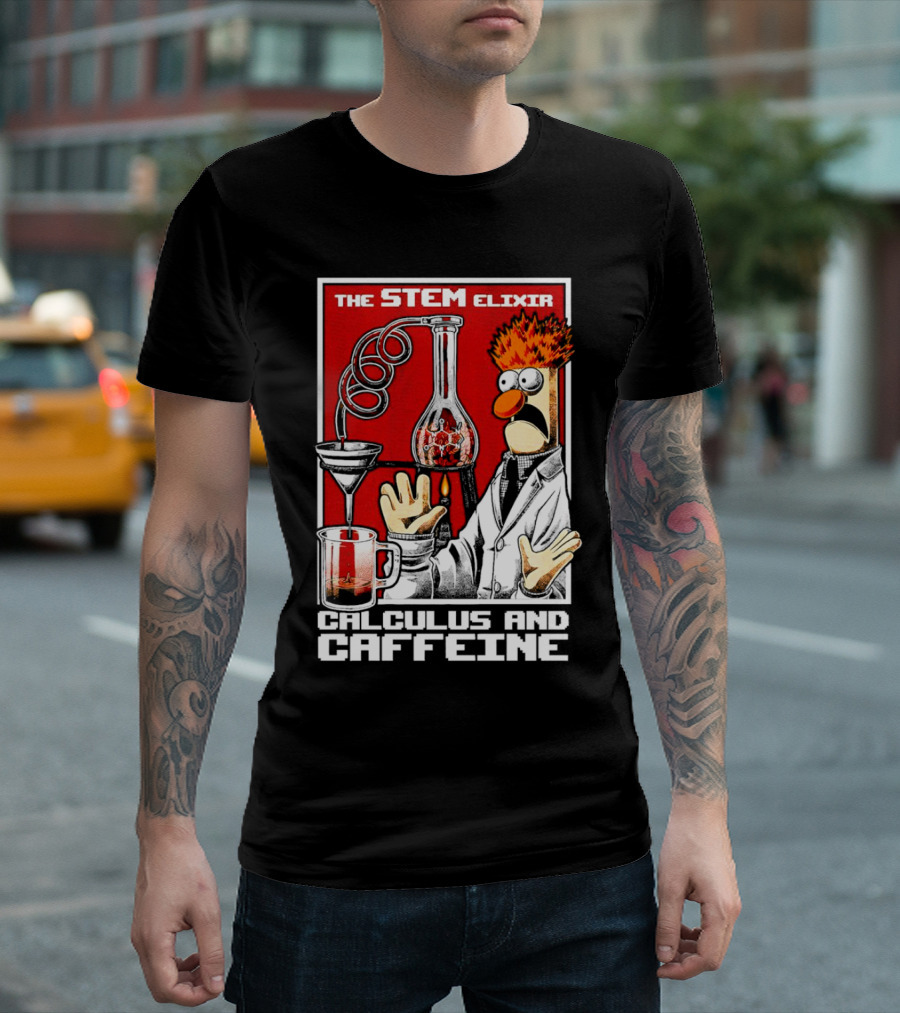 The STEM Elixir Calculus and Caffeine Beaker Character T-Shirt