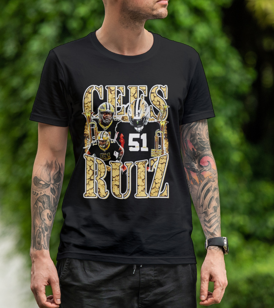 Cees Ruiz 51 New Orleans Saints Football Iconic T-Shirt