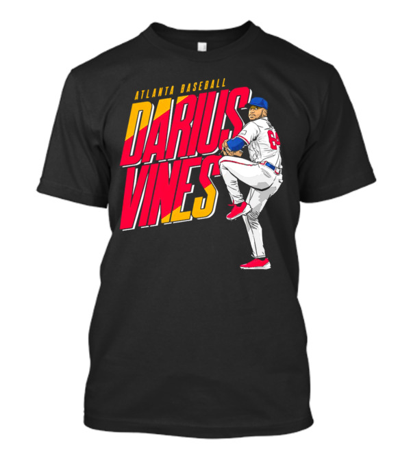 Atlanta Baseball Darius Vines 64 Pitching Action T-Shirt