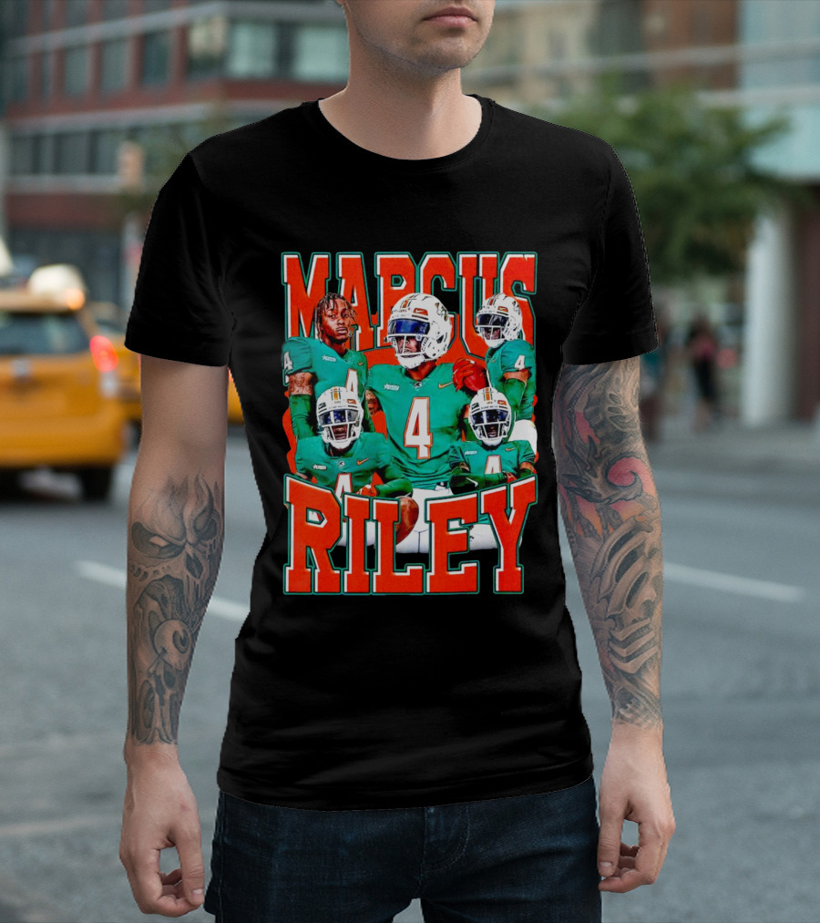 Marcus Riley Florida A&M Rattlers Football Player Number 4 Vintage T-Shirt