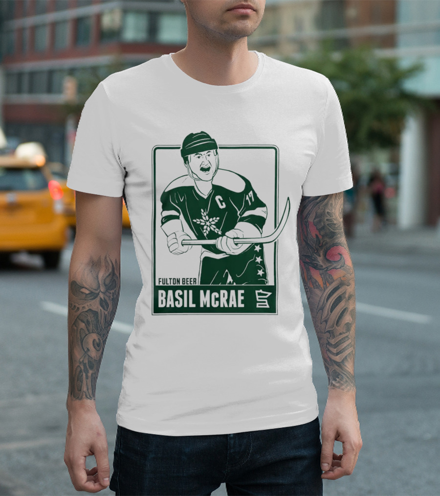 Fulton Beer Basil McRae Columbus Blue Jackets Hockey Player T-Shirt