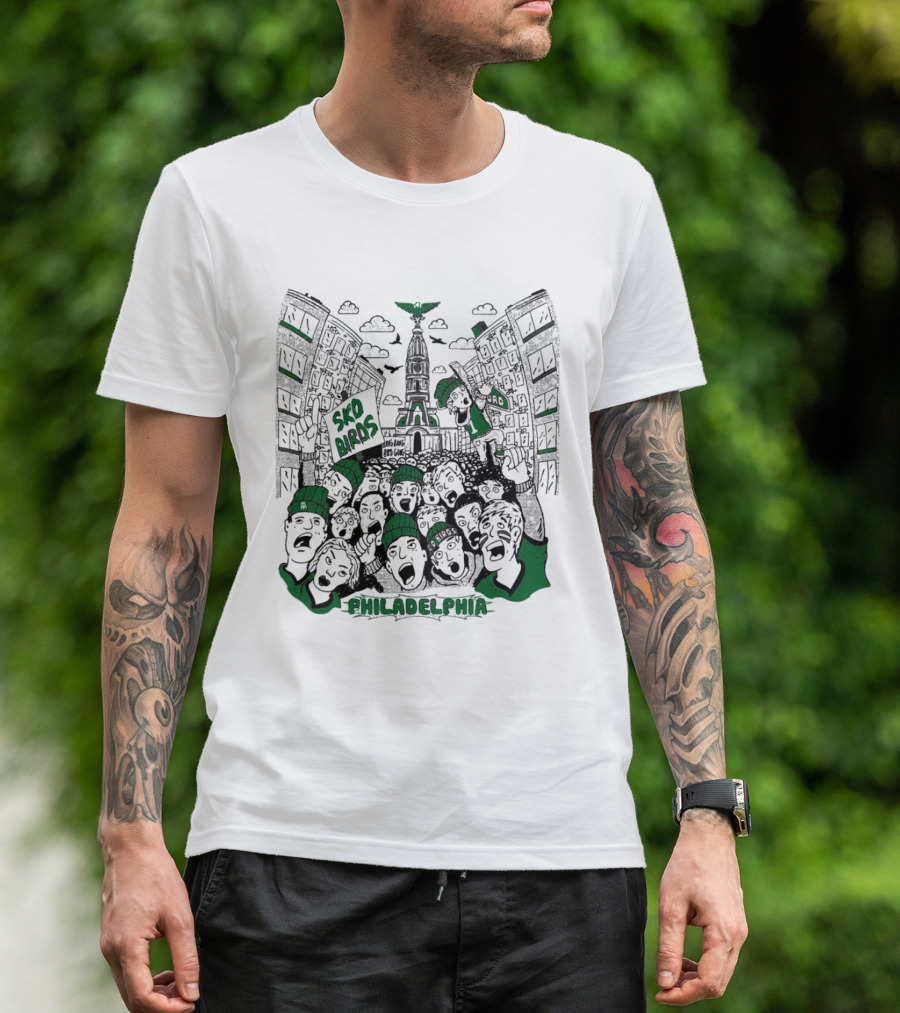 SKO Birds Philadelphia Eagles Fan City Crowd T-Shirt