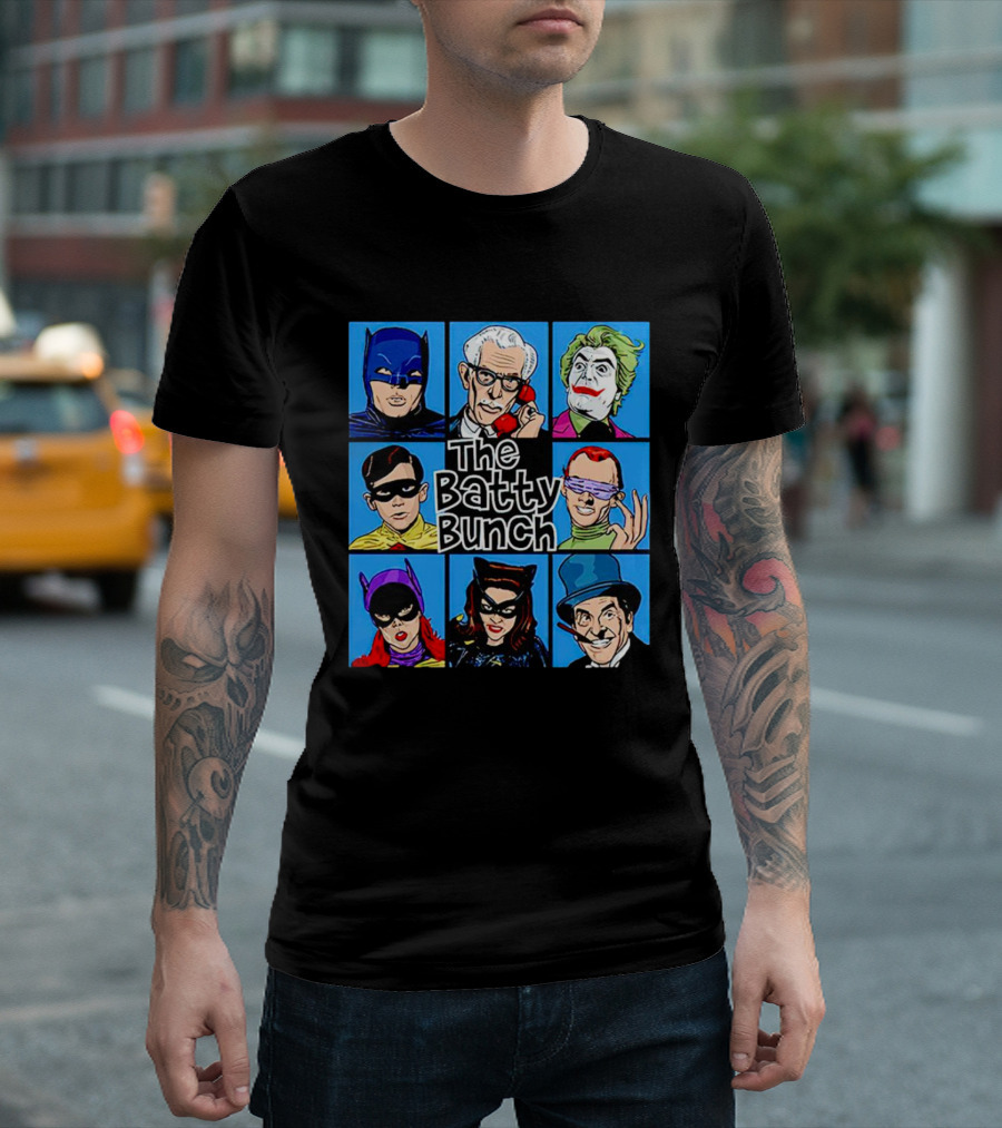 The Batty Bunch Batman Joker Riddler Catwoman Classic Characters T-Shirt