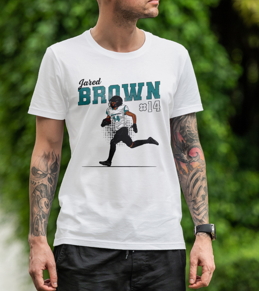 Jared Brown Coastal Carolina Football #14 Caricature T-Shirt