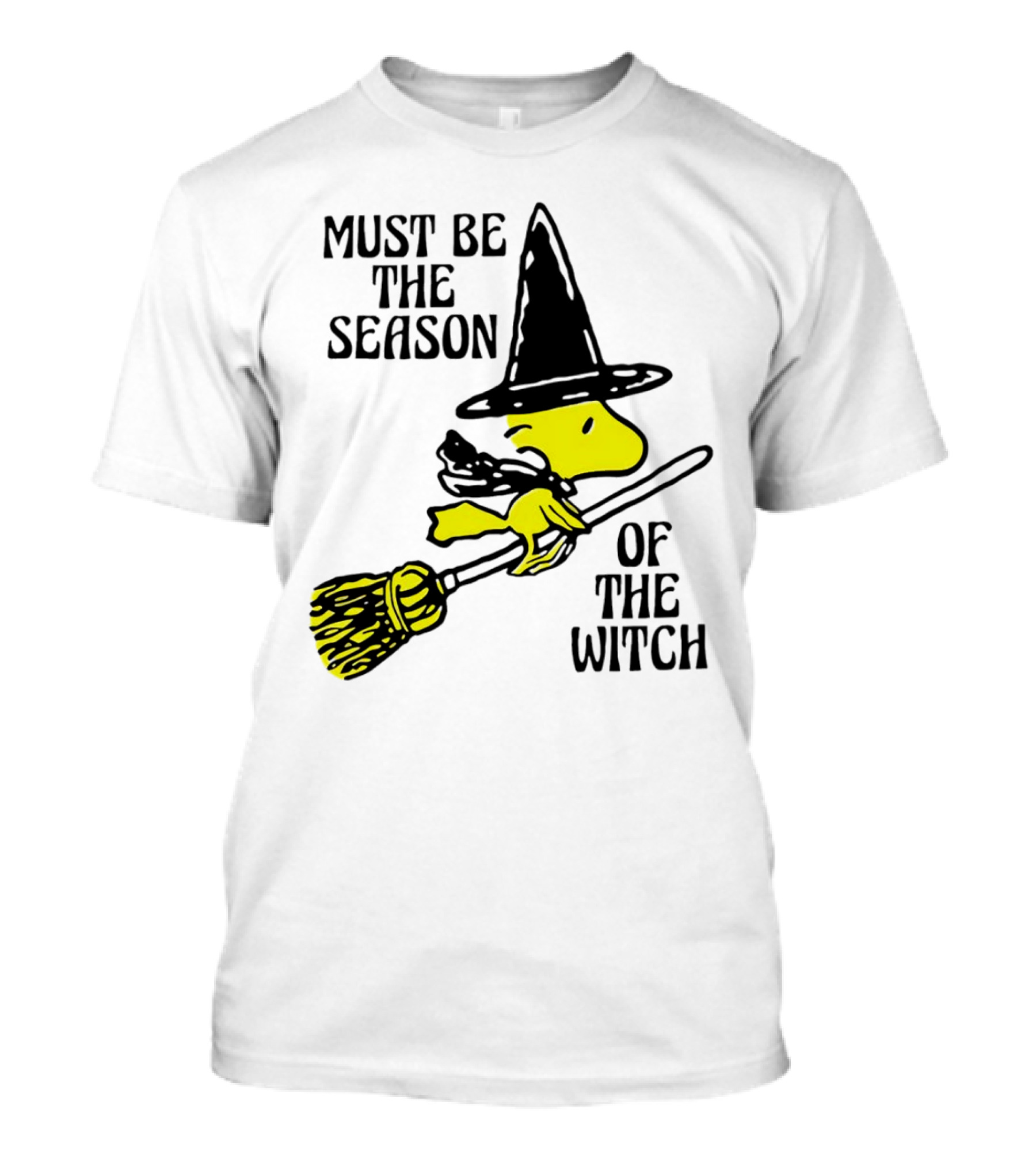 Must Be The Season Of The Witch Halloween Woodstock Peanuts Broomstick T-Shirt
