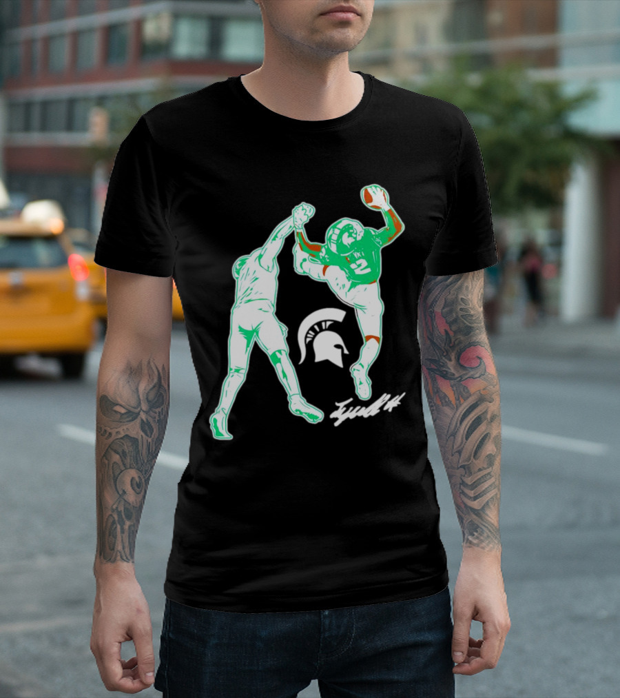 Tyrell Henry Signature Michigan State Spartans Football Catch T-Shirt