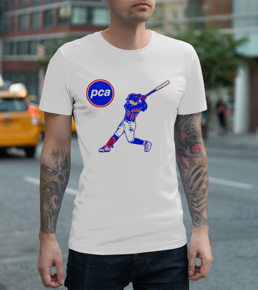 PCA Pete Crow-Armstrong Chicago Cubs Baseball Player Swinging Bat T-Shirt