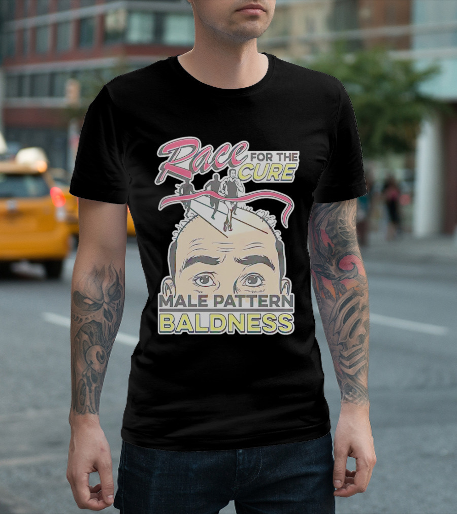 Race for the Cure Male Pattern Baldness Bald Head Runners T-Shirt