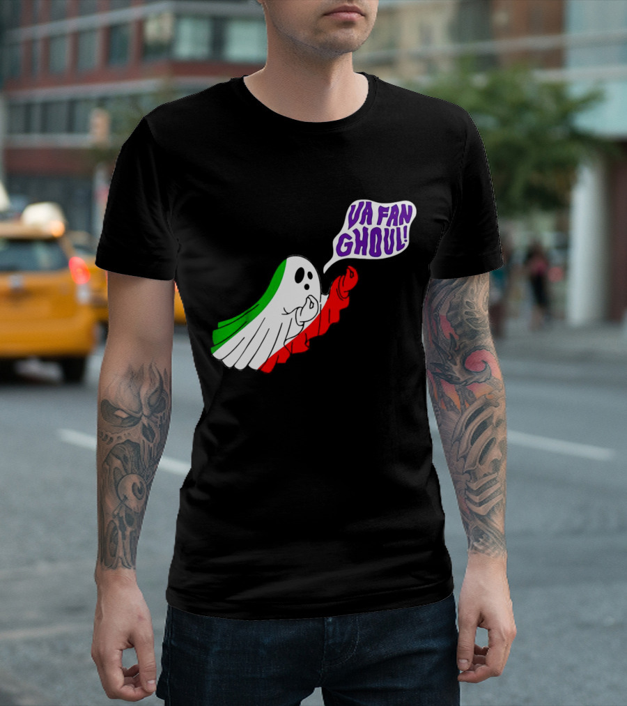 Va Fan Ghoul Ghost with Italian Flag Colors Halloween T-Shirt
