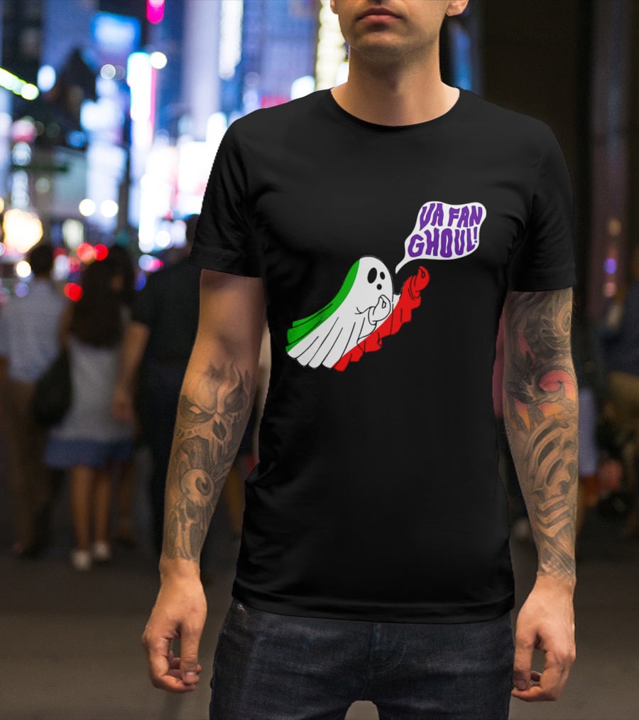 Va Fan Ghoul Ghost With Italian Flag Colors Halloween T-Shirt