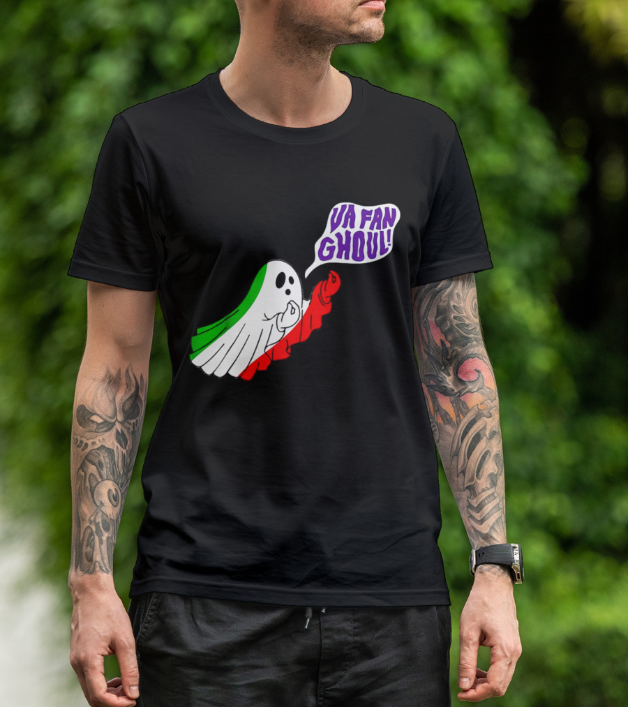 Va Fan Ghoul Ghost With Italian Flag Colors Halloween T-Shirt