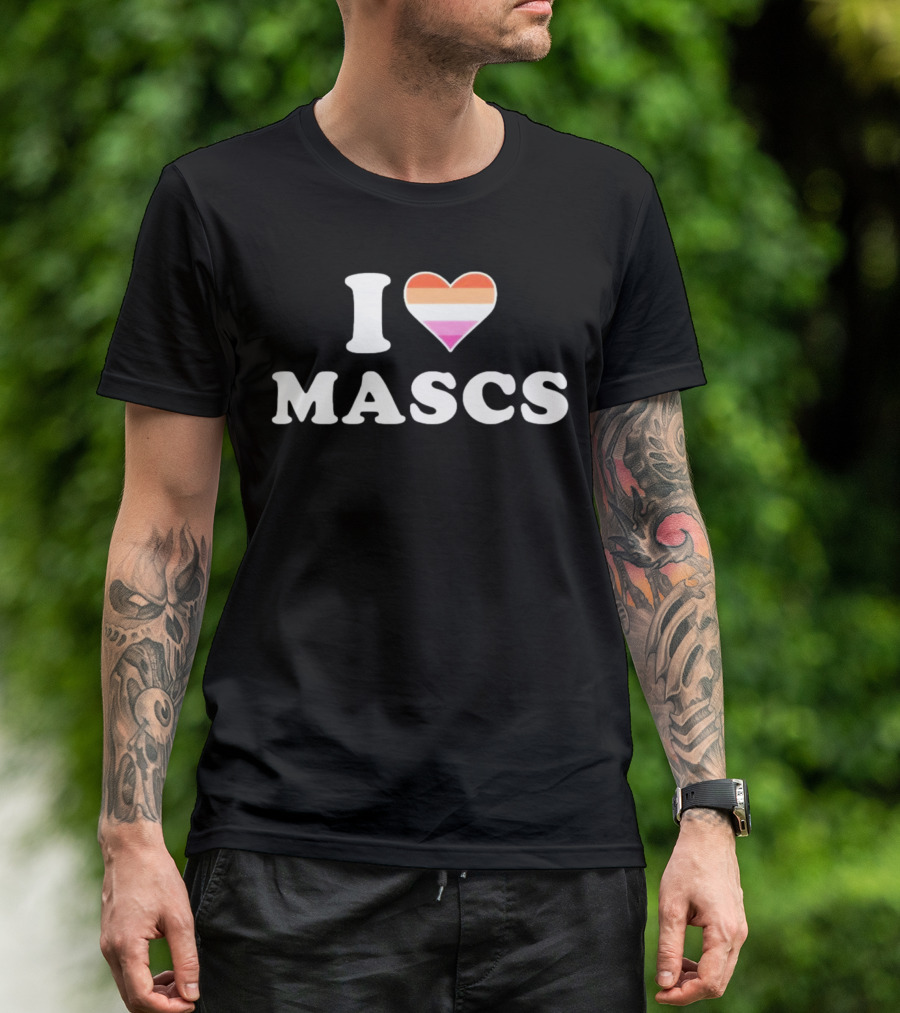 I Heart Mascs Lesbian Pride Colors T-Shirt