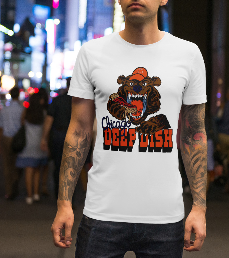 Chicago Bears Deep Dish Pizza Bear T-Shirt