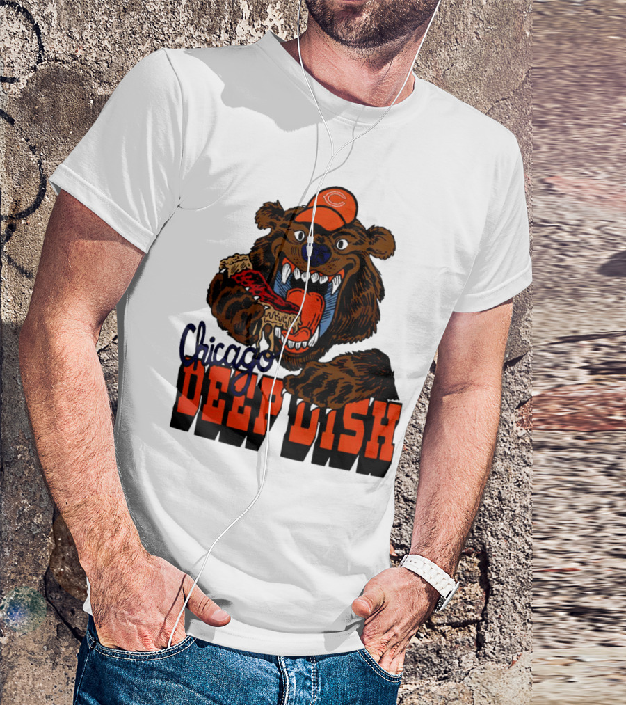 Chicago Bears Deep Dish Pizza Bear T-Shirt