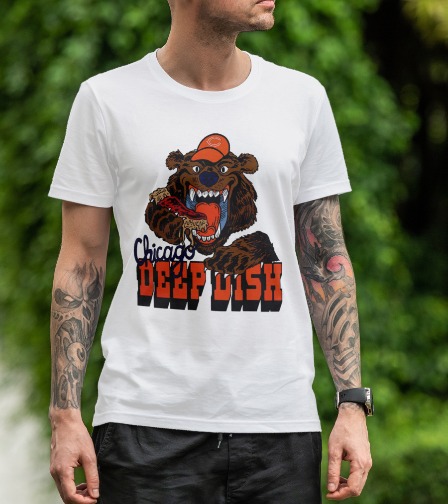 Chicago Bears Deep Dish Pizza Bear T-Shirt