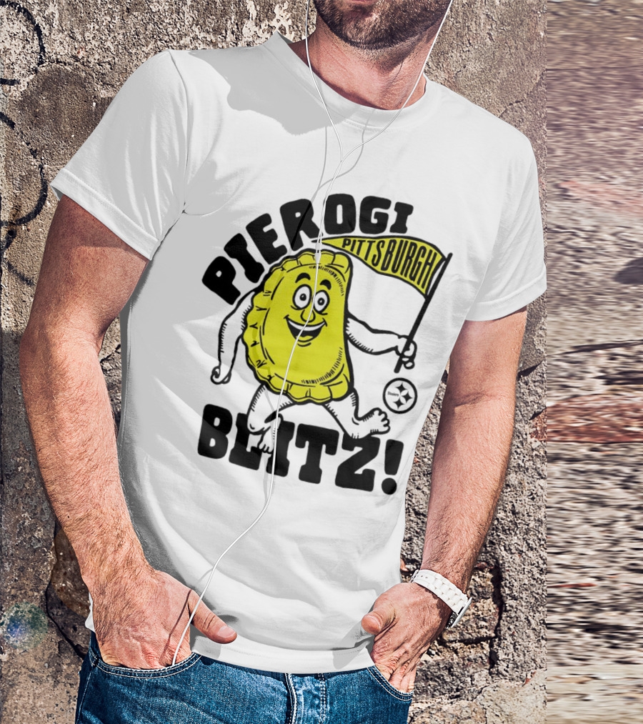 Pittsburgh Pierogi Blitz Steelers Flag T-Shirt