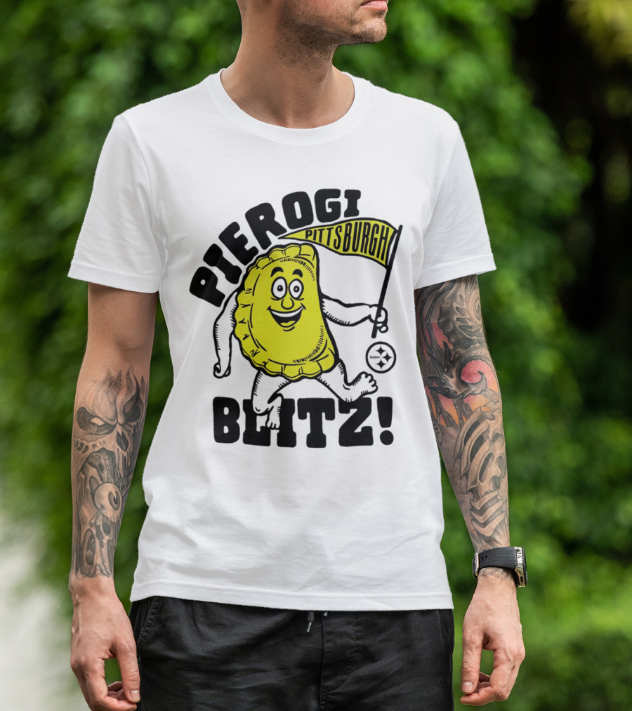 Pittsburgh Pierogi Blitz Steelers Flag T-Shirt
