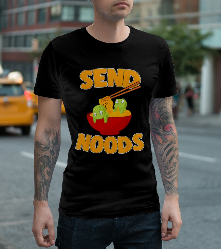 Send Noods Cute Turtles in Ramen Bowl T-Shirt