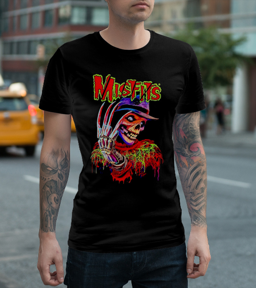 Misfits Skull Halloween Freddy Krueger Inspired T-Shirt