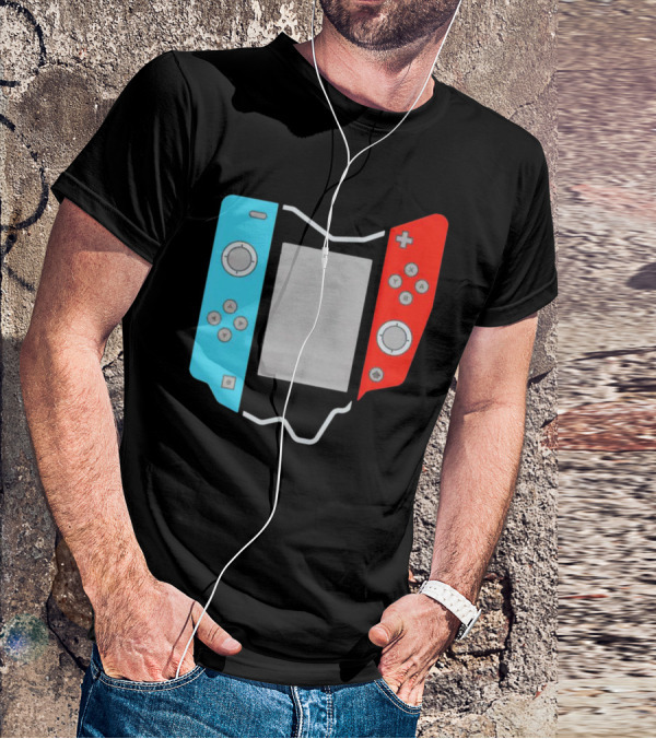 Ohio Gamepad Outline With Blue And Red Controller T-Shirt