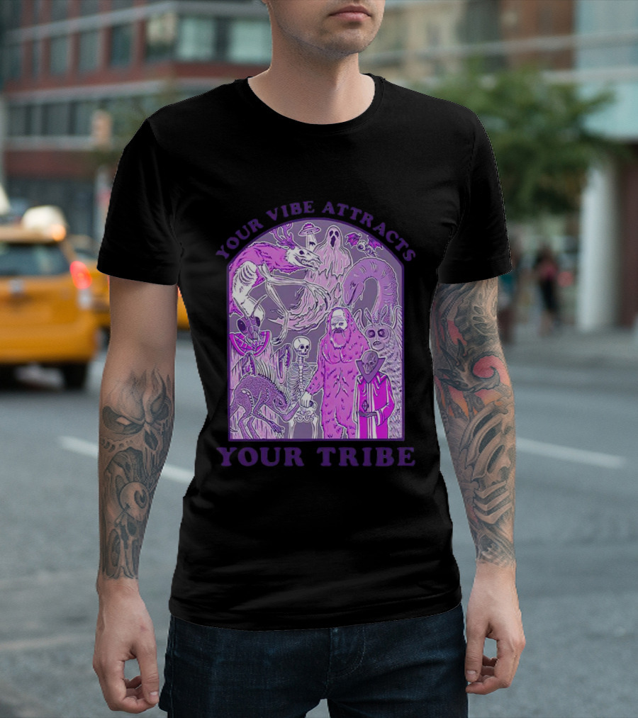 Your Vibe Attracts Your Tribe Violet Creatures And Spirits T-Shirt
