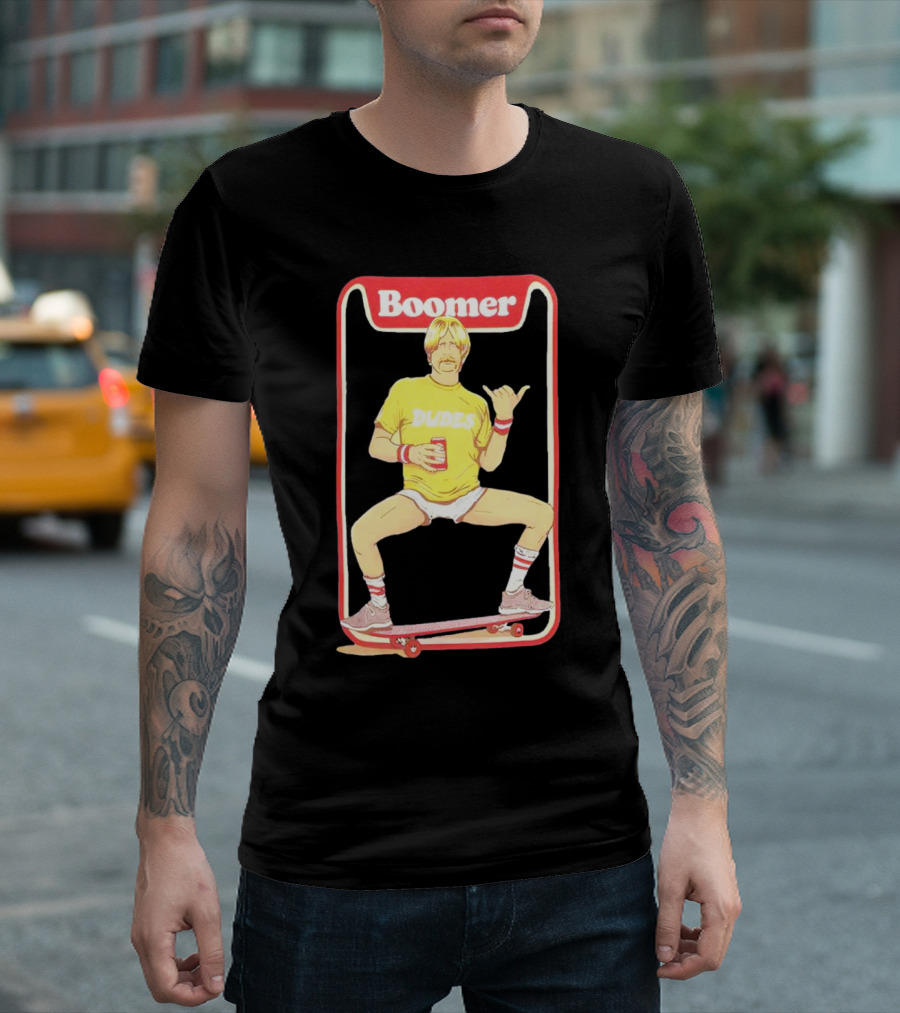 Boomer Dudes Skateboarder Retro Vibes T-Shirt