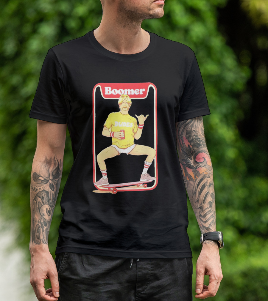 Boomer Dudes Skateboarder Retro Vibes T-Shirt