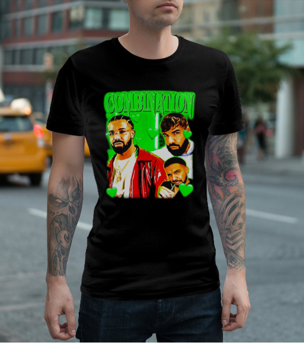 Combination Drake Green Hearts Trio T-Shirt