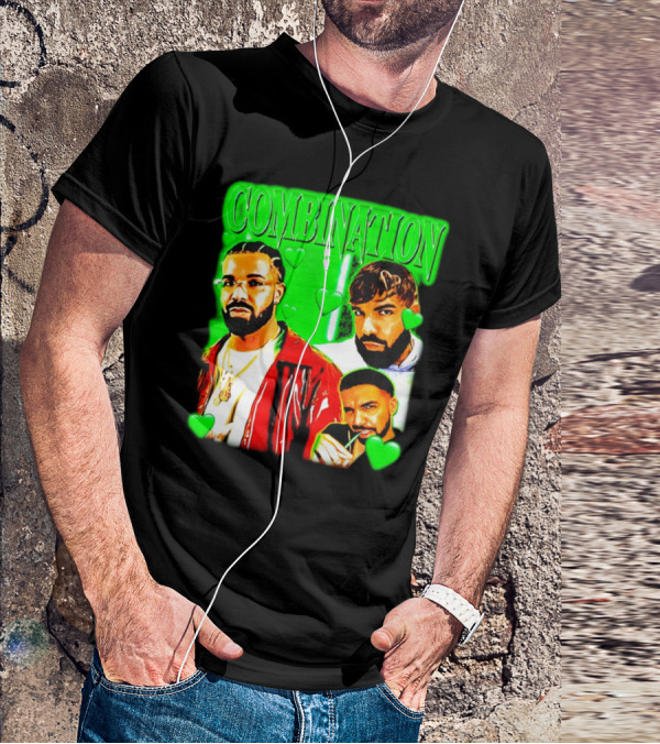 Combination Drake Green Hearts Trio T-Shirt