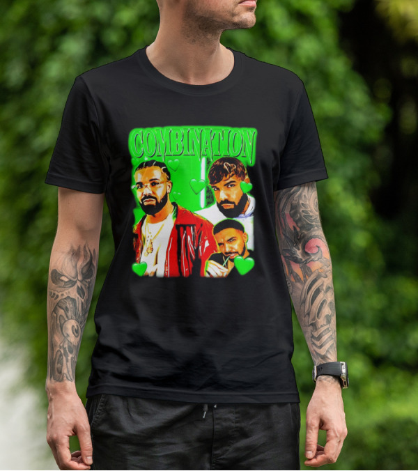 Combination Drake Green Hearts Trio T-Shirt