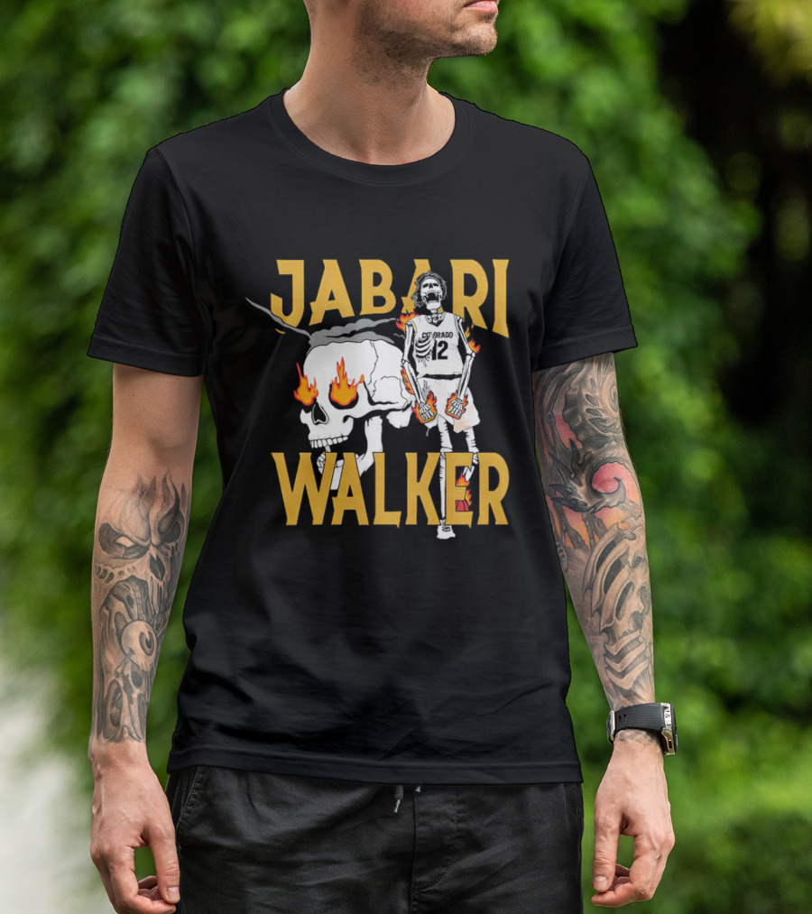 Jabari Walker Colorado Basketball Skull And Flames T-Shirt