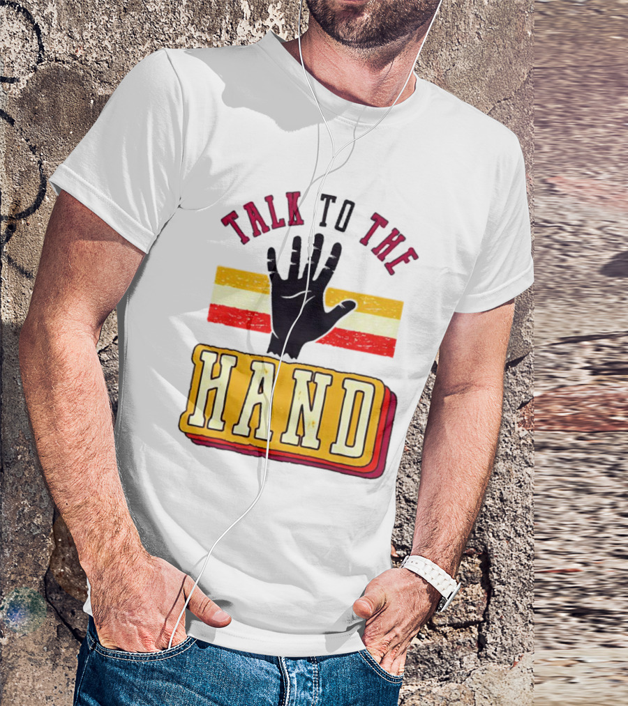 TALK TO THE HAND Retro Stripes T-Shirt