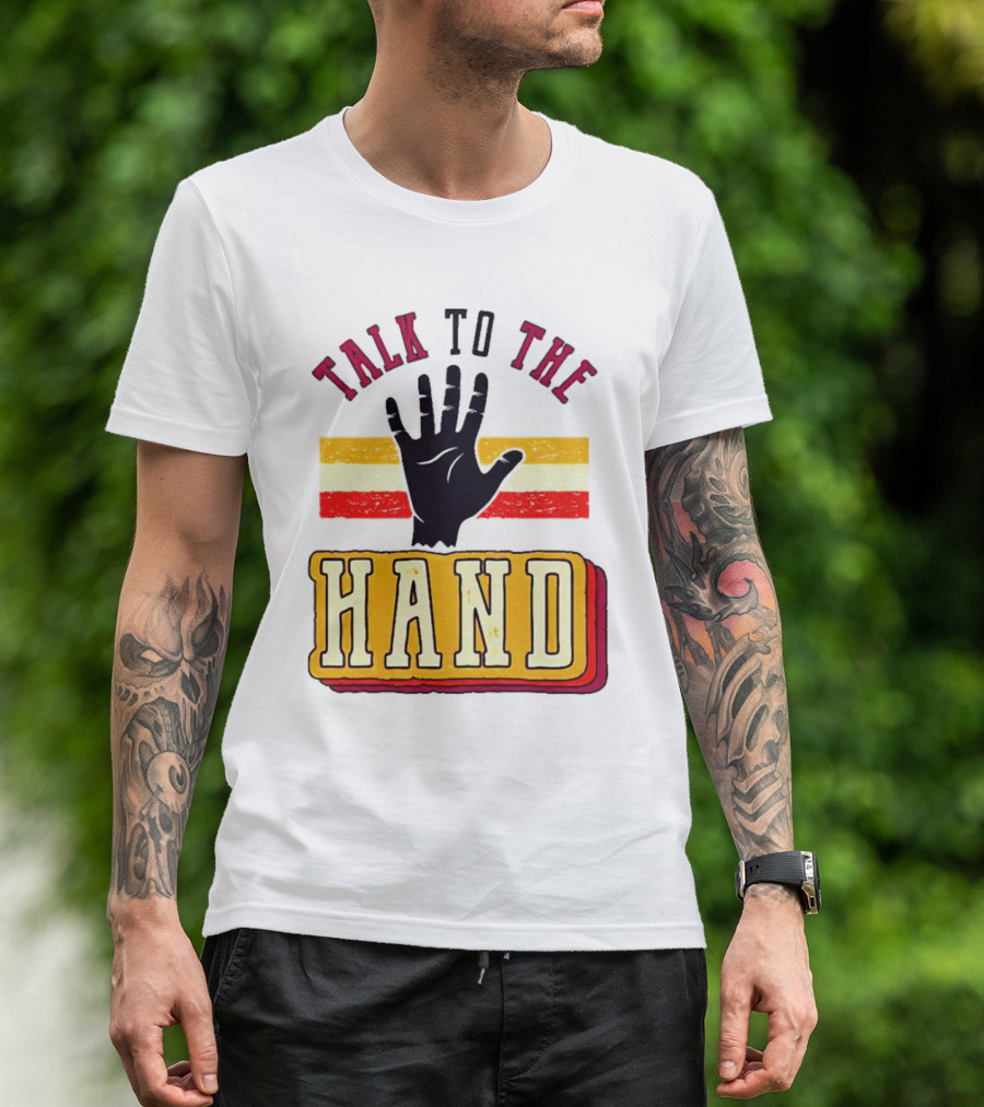 TALK TO THE HAND Retro Stripes T-Shirt